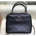 Best Fake Chanel Quilting Calfskin Mini Bowling Bag AS0351 Black 2019 CE03086