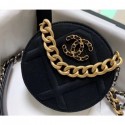 Chanel 19 Jersey Round Clutch with Chain Bag Black 2020 CE00667