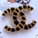 Chanel Black Resin Stones CC Brooch AB1804 2019 Collection CE00804