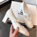 Chanel Calfskin Mid-Heel Mary Janes Ballerinas Pump White 2019 Collection CE03830