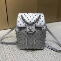 Chanel chevron studed backpack silver 2019 CE02834