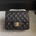 Chanel Classic Flap Mini Bag A1115 in Caviar Leather Black with Golden Hardware CE01138