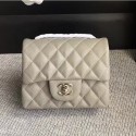 Chanel Classic Flap Mini Bag A1115 in Caviar Leather Grey with Silver Hardware CE04273