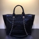 Chanel Deauville Vintage Waxed Calfskin Medium Shopping Bag Black 2019 Collection CE03525