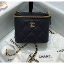 Chanel Grainy Leather Mini Vanity with Classic Chain AP1340 Black 2020 Collection CE01551