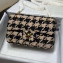 Chanel Houndstooth Tweed Small Flap Bag Beige/Black 2019 Collection CE03419