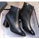 Chanel Lambskin and Patent Calfskin Ankle Boots G35073 Black 2019 CE03126