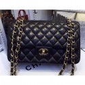 Chanel Lambskin Classic Flap 28cm Bag Black With Gold Hardware 2018 CE03625