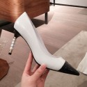 Chanel Lambskin Pearl Heel Pumps G35534 White 2020 Collection CE00987