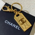 Chanel Metal Tag Bag Charm and Key Holder Gold 2019 Collection CE02765