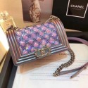 Chanel PVC/Iridescent Patent Small Boy Flap Bag Purple 2018 Collection CE01861