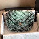 Chanel Quilted Denim Small Flap Bag Green 2020 Collection CE03273