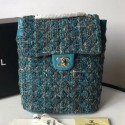 Chanel Quilted Tweed Small Backpack Dark Blue 2019 Collection CE01266