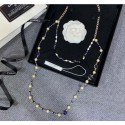 Chanel Resin Pearl Double Long Necklace White/Blue 2019 Collection CE00608