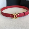 Chanel Reversible Calfskin Belt 30mm with CC Buckle Cherry Red Collection CE02640