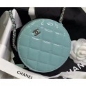 Chanel Round Classic Clutch with Chain Bag AP0245 Patent Light Green 2020 CE03459