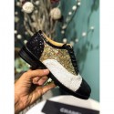 Chanel Sequins and Patent Calfskin Lace-ups Shoes G36208 Gold/White/Black 2020 Collection Shoes CE03884