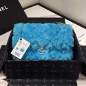 Chanel Shearling Lambskin Medium Flap Bag AS1063 Blue 03 2019 Collection CE04018