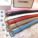 Chanel Striped Lambskin Belt 30mm with Pearl Chain Framed Buckle 2019 Collection Belt CE02506