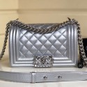 Chanel Vintage Quilted Leather Small Boy Flap Bag Silver 2019 Collection CE02026