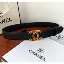 Cheap Chanel Width 3.4cm Grainy Calfskin Belt With Red Buckle Black 2020 Collection CE01982