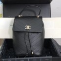 Cheap Copy Chanel Chevron Grained Calfskin Backpack AS0640 Black 2019 Collection CE03893