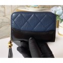 Copy Chanel Aged Calfskin Gabrielle Zipped Coin Purse A84404 Navy Blue CE01212