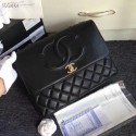 Copy Chanel Grained Calfskin & Gold-Tone Metal A91869 Black CE04129