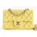 Copy Chanel Pearl Caviar Calfskin Small Classic Flap Bag A1116 Light Yellow CE03371