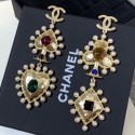 Copy Chanel Pearly Heart and Playing Card Earrings 2019 Collection CE00649