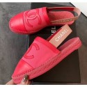 Fake Chanel CC Logo Espadrilles Sandals Fuchsia CE01064