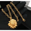 High Imitation Chanel Lion Head Pendant Necklace Gold 2019 Collection CE02872