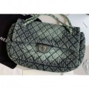 High Quality Chanel Denim Large Classic Flap Bag Green 2020 CE02187