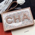 High Quality Replica Chanel PVC and Tweed Small Pouch AP0359 Nude 2019 Collection CE03661