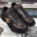 Imitation AAA Chanel Leather and Tweed Low-Top Sneakers G35060 Black 2019 Collection CE02280