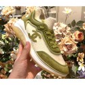 Imitation AAAAA Chanel Fabric Suede Calfskin and TPU Sneakers G35202 Green 2019 CE02675