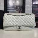 Imitation Top Chanel Quilted Calfskin Maxi Classic Flap Boarding Bag A91169 White 2020 Collection CE00816