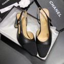 Knockoff Chanel Heel 6.5cm Slingbacks G31318 Black/Grosgrain 2019 CE03907