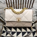 Replica Chanel 19 Large Quilted Goatskin Flap Bag AS1161 White 2019 Collection CE04024