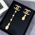 Replica Chanel Asymmetry Earrings AB0648 Gold/Pearly White/Crystal 2019 Collection CE02456