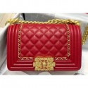 Replica Chanel Boy Flap Small Bag with Chain Trim Red Cruise 2020 CE02375