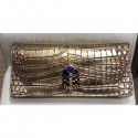 Replica Chanel Metallic Crocodile Embossed Clutch Bag AS0857 Gold 2019 CE01244