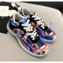 Replica Chanel Multicolor Print Fabric & Calfskin Sneaker Blue 2020 Collection CE03507