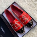 Replica Chanel Patent Leather Crystal CC Espadrilles Red 2019 Collection CE03143