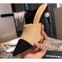 Replica Chanel Pearl Heel 8.5cm Mules G32100 Apricot 2019 CE01580