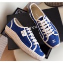 Replica Chanel Vintage Canvas Sneakers Blue 2020 CE01586