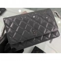 Replica Chanel Wallet On Chain WOC Bag in Patent Leather Gray/Silver CE01285