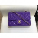 Replica Hot Chanel Classic Flap Small Bag A1116 purple in Patent Leather with gold Hardware CE01278