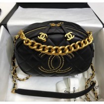 Chanel Lambskin Studs Camera Case Clutch Bag With Chain AS1511Black 2020 Collection CE03074