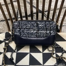 Chanel Gabrielle Clutch on Chain/Mini Bag A94505 Blue Tweed 2019 Collection CE03913